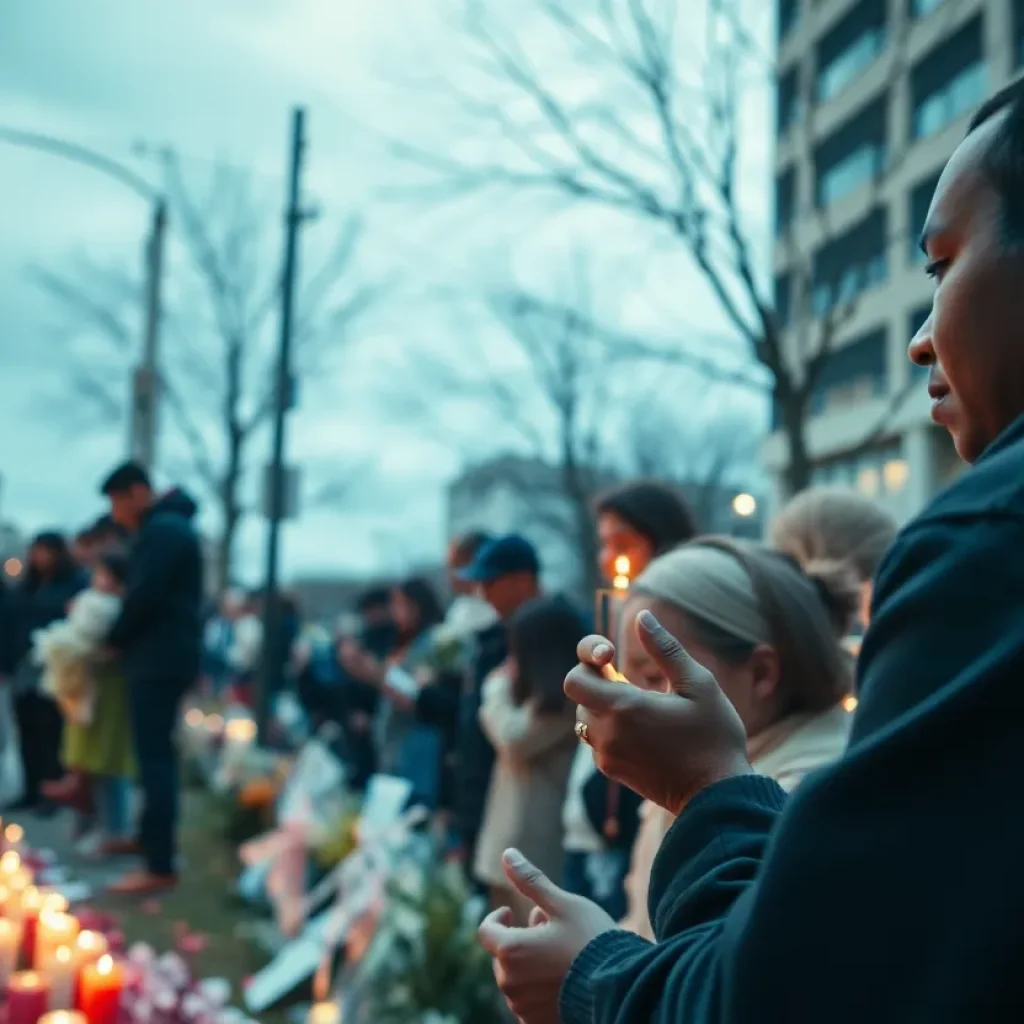 Community members gather for a vigil in remembrance of a young life lost to violence.