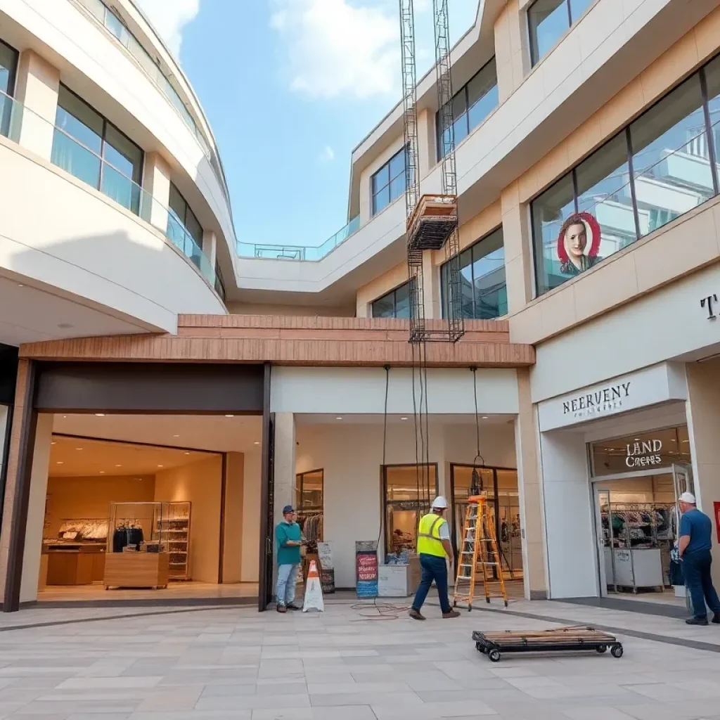 Exterior view of Yorkdale Shopping Centre with vacant storefront