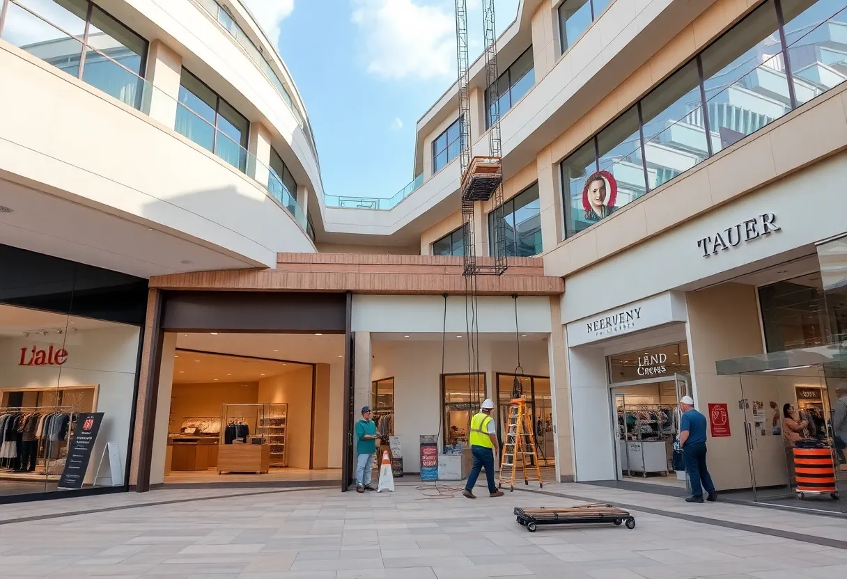 Exterior view of Yorkdale Shopping Centre with vacant storefront