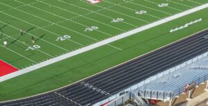 Football stadium turf with yard numbers